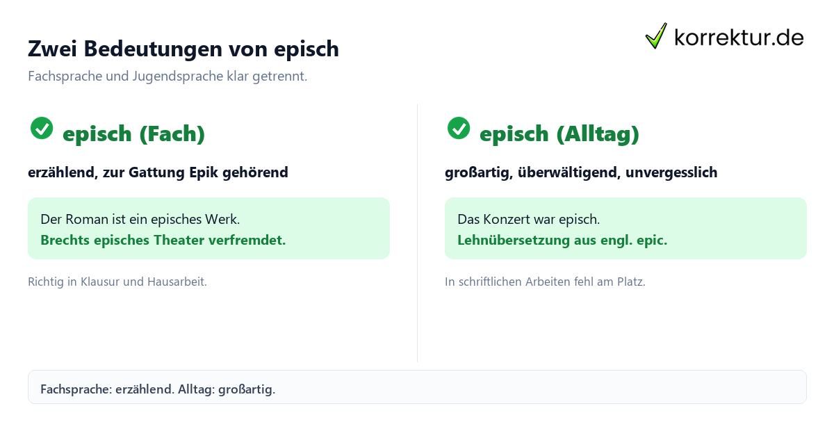 Episch Bedeutung Episch Bedeutung