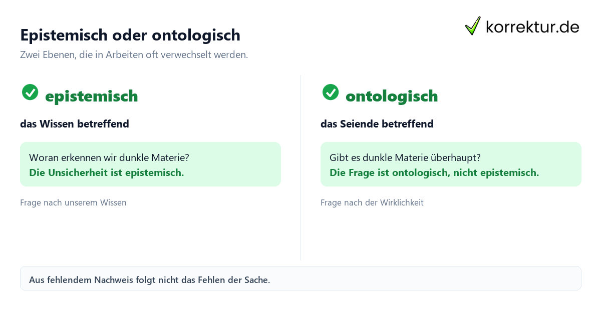 Epistemisch oder ontologisch Epistemisch Bedeutung: epistemisch vs. ontologisch im Vergleich