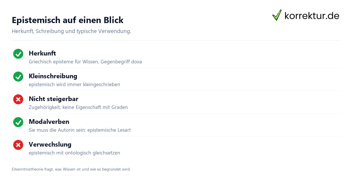 Epistemisch auf einen Blick Epistemisch Bedeutung: Merkmale des Begriffs epistemisch im Überblick