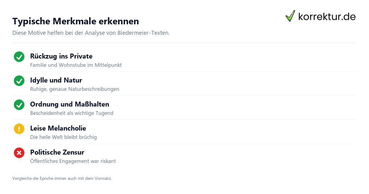 Biedermeier Merkmale für Analyse und Unterricht