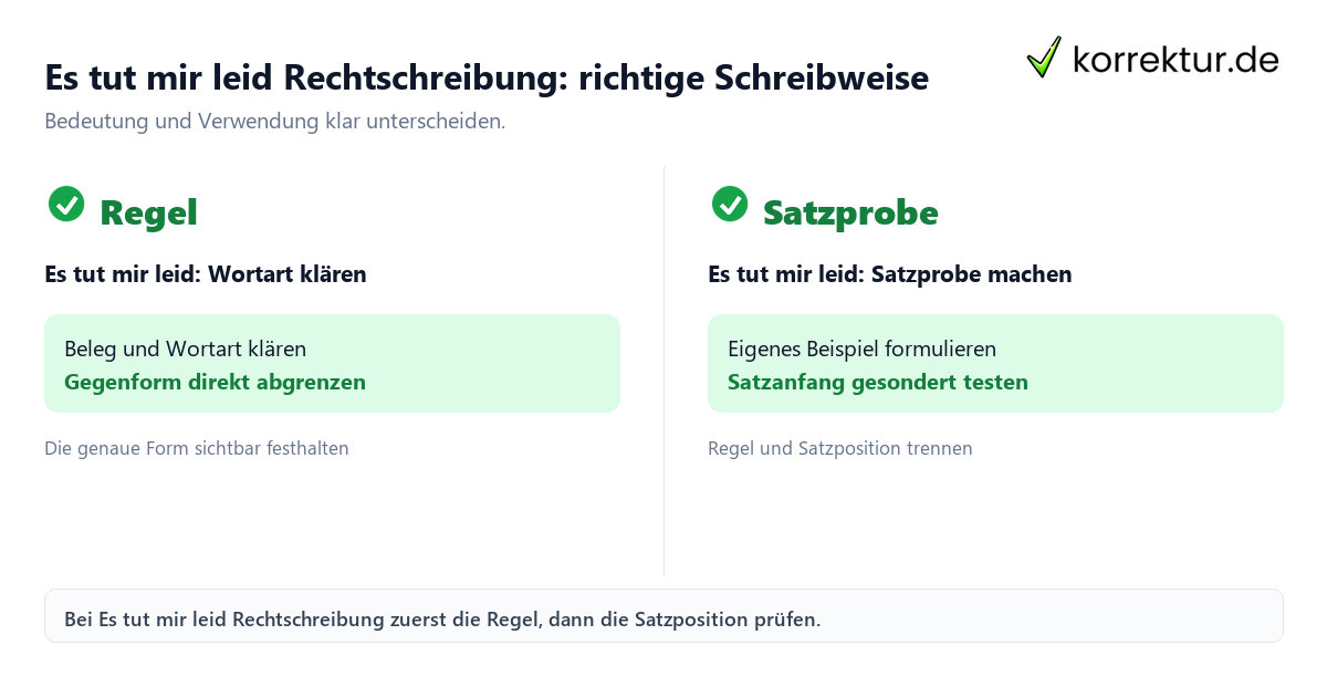 Es tut mir leid Rechtschreibung: richtige Schreibweise Es tut mir leid Rechtschreibung: richtige Schreibweise