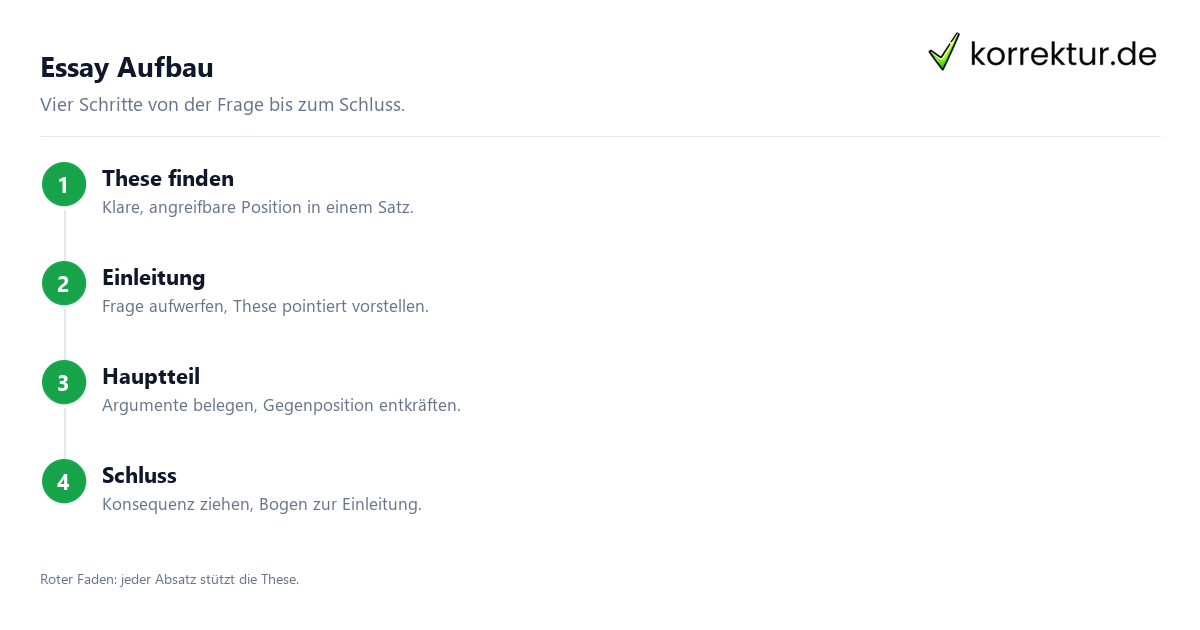Essay Aufbau in vier Schritten mit klarer These