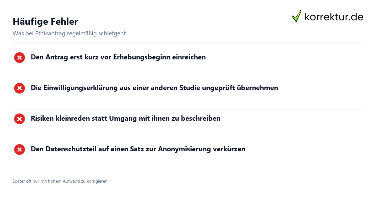 Ethikantrag für eigene Studien richtig vorbereiten: häufige Fehler