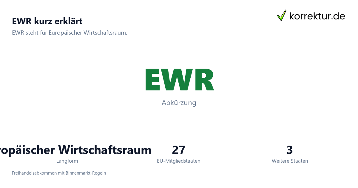 Was bedeutet die Abkürzung EWR? Infografik zum Europäischen Wirtschaftsraum