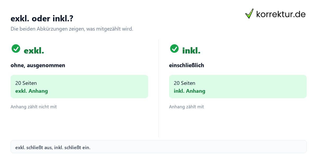 exkl Bedeutung exkl Bedeutung: Überblick