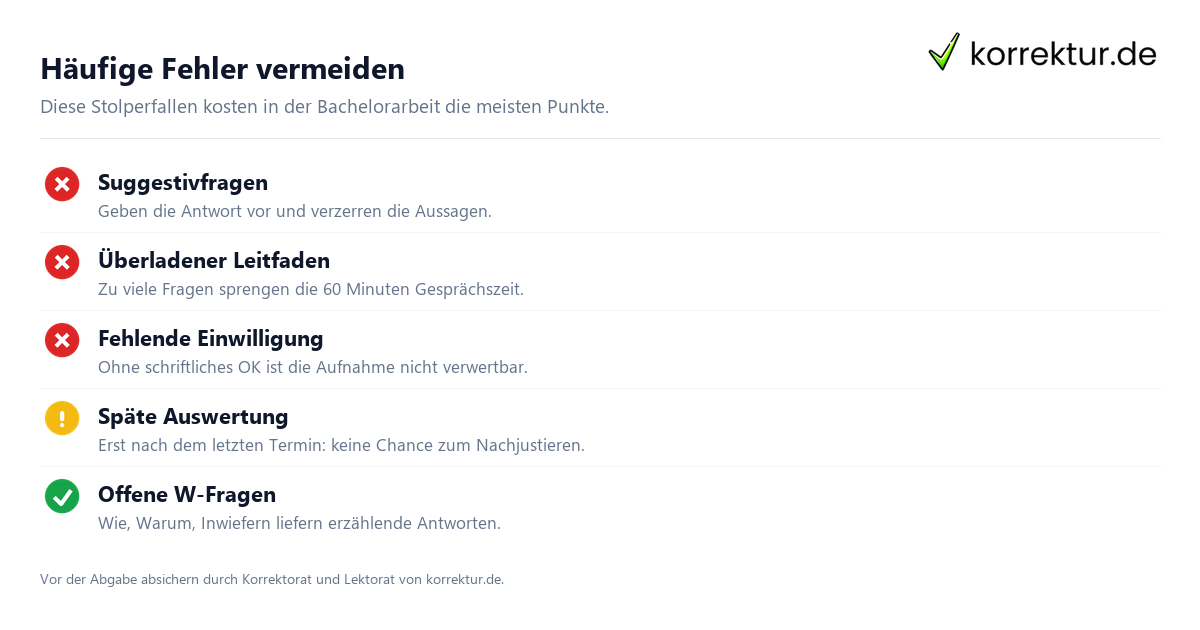 Experteninterview Bachelorarbeit: typische Fehler und Qualitätskriterien
