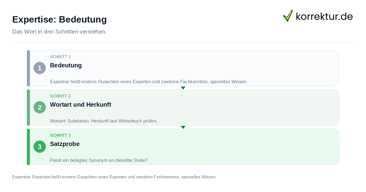 Expertise: Bedeutung: das Wort in drei Schritten