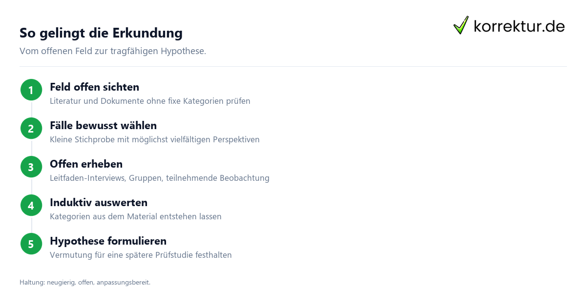 So gelingt die Erkundung Schritte einer explorative Forschung im Studium