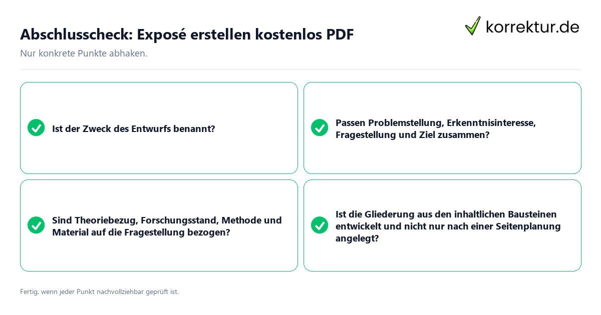 Abschlusscheck: Exposé erstellen kostenlos PDF Konkreter Abschlusscheck zu Exposé erstellen kostenlos PDF
