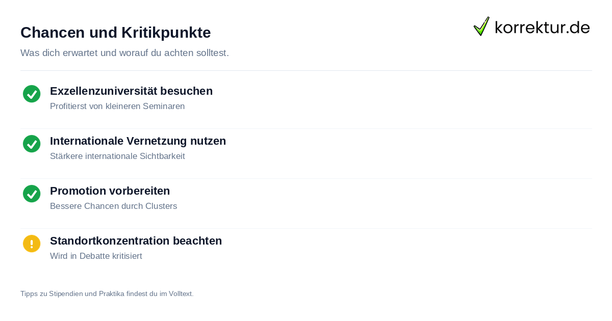 Voraussetzungen und Vorteile bei der Exzellenzinitiative und Forschungsförderung im Studium