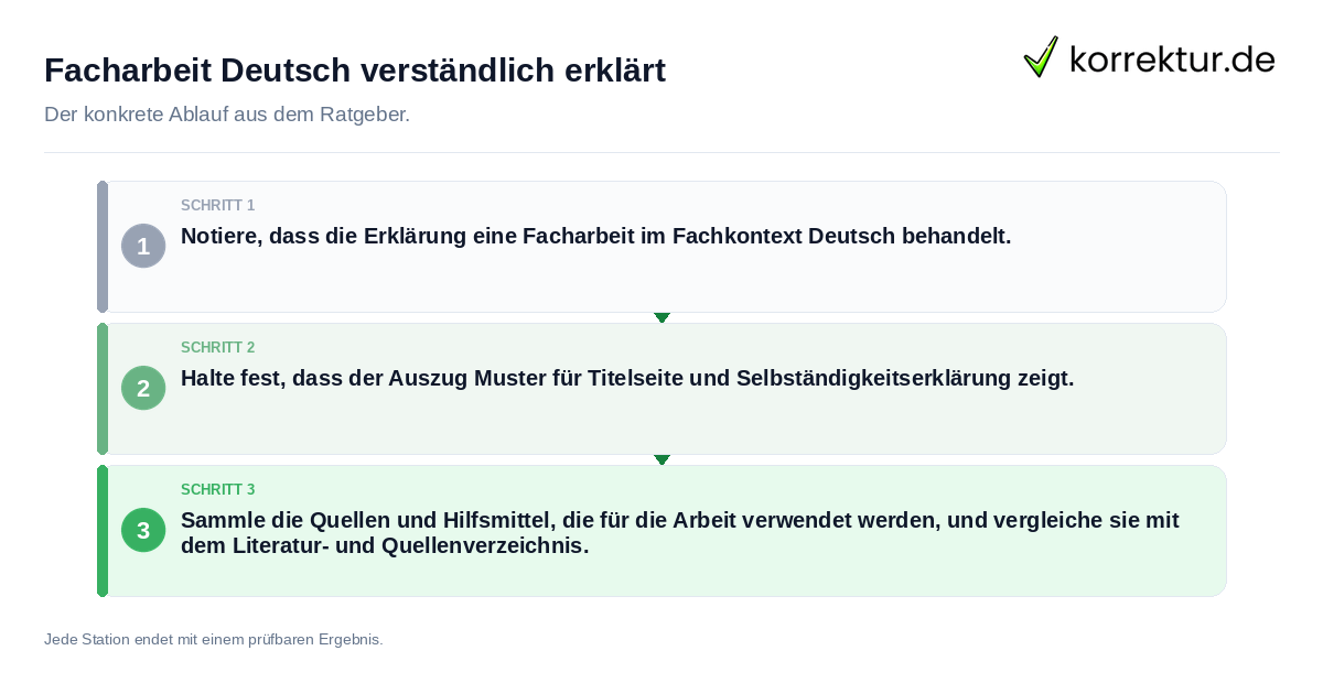 Konkrete Schritte zu Facharbeit Deutsch verständlich erklärt