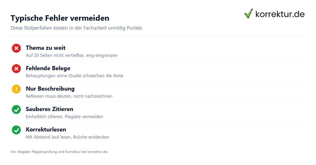 Facharbeit Erzieher: typische Fehler vermeiden