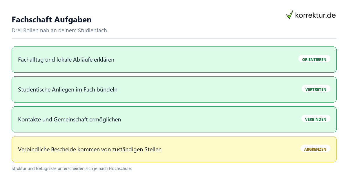Fachschaft Aufgaben als Kompass für Orientierung, Vertretung und Gemeinschaft