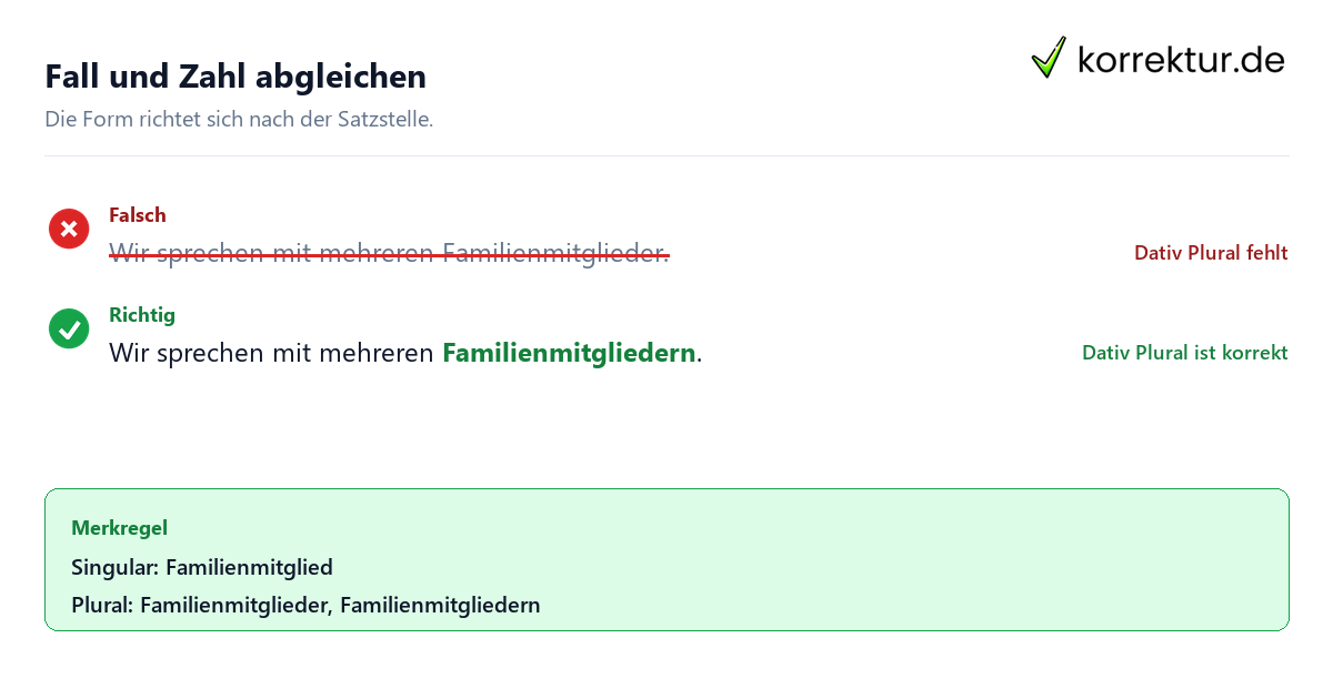 Familienmitglied richtig gendern und passend verwenden: korrekte Flexion
