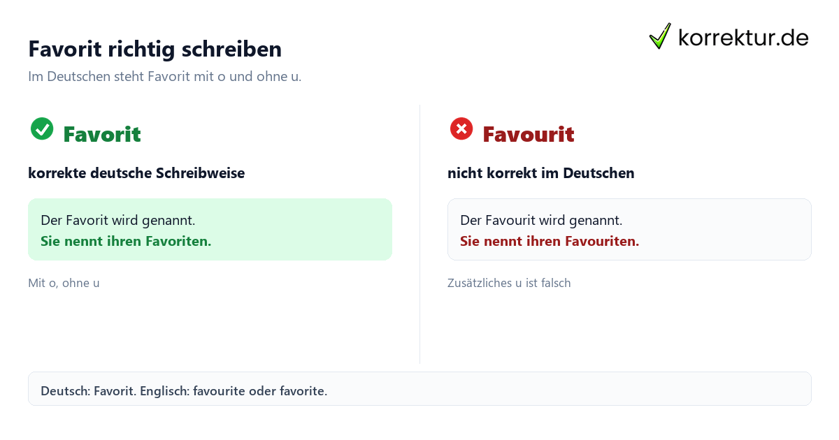 Favorit oder Favourit: richtige Schreibweise im Vergleich