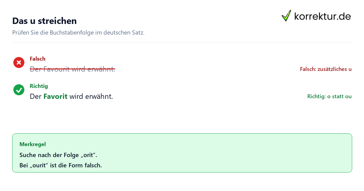 Favorit oder Favourit: falsche und richtige Schreibweise im Satz
