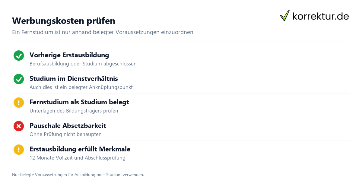 Werbungskosten prüfen Fernstudium von der Steuer absetzen: Voraussetzungen für Werbungskosten prüfen