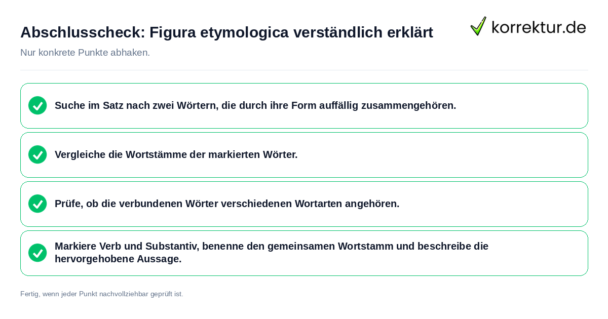 Abschlusscheck: Figura etymologica verständlich erklärt Konkreter Abschlusscheck zu Figura etymologica verständlich erklärt