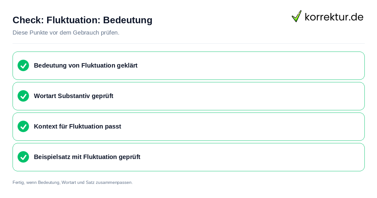 Fluktuation: Bedeutung: Prüfliste mit vier Punkten