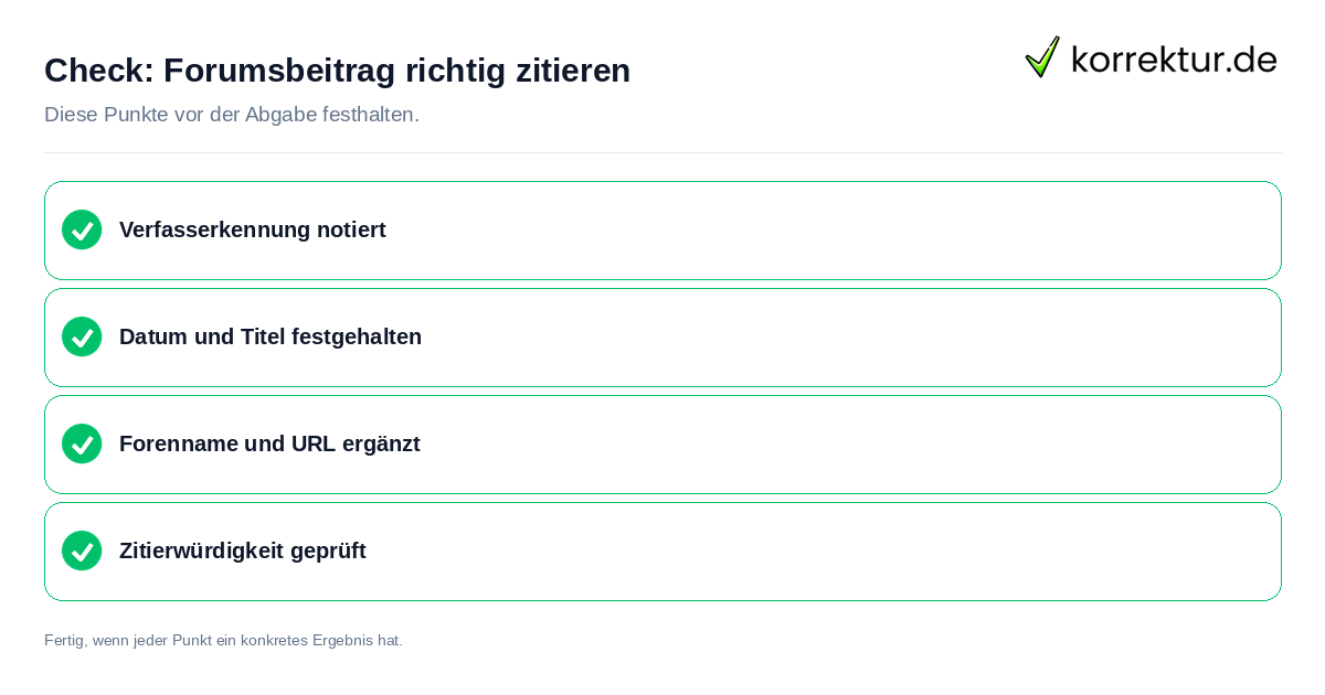 Forumsbeitrag richtig zitieren: Prüfliste mit vier Punkten