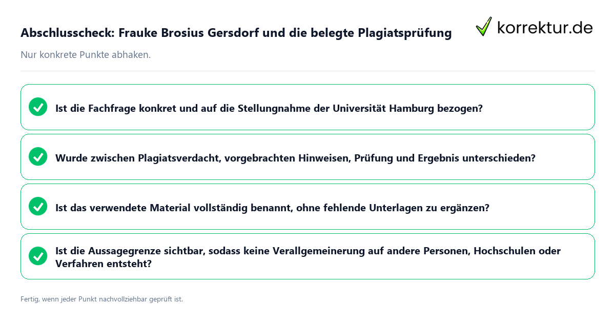 Abschlusscheck: Frauke Brosius Gersdorf und die belegte Plagiatsprüfung Konkreter Abschlusscheck zu Frauke Brosius Gersdorf und die belegte Plagiatsprüfung