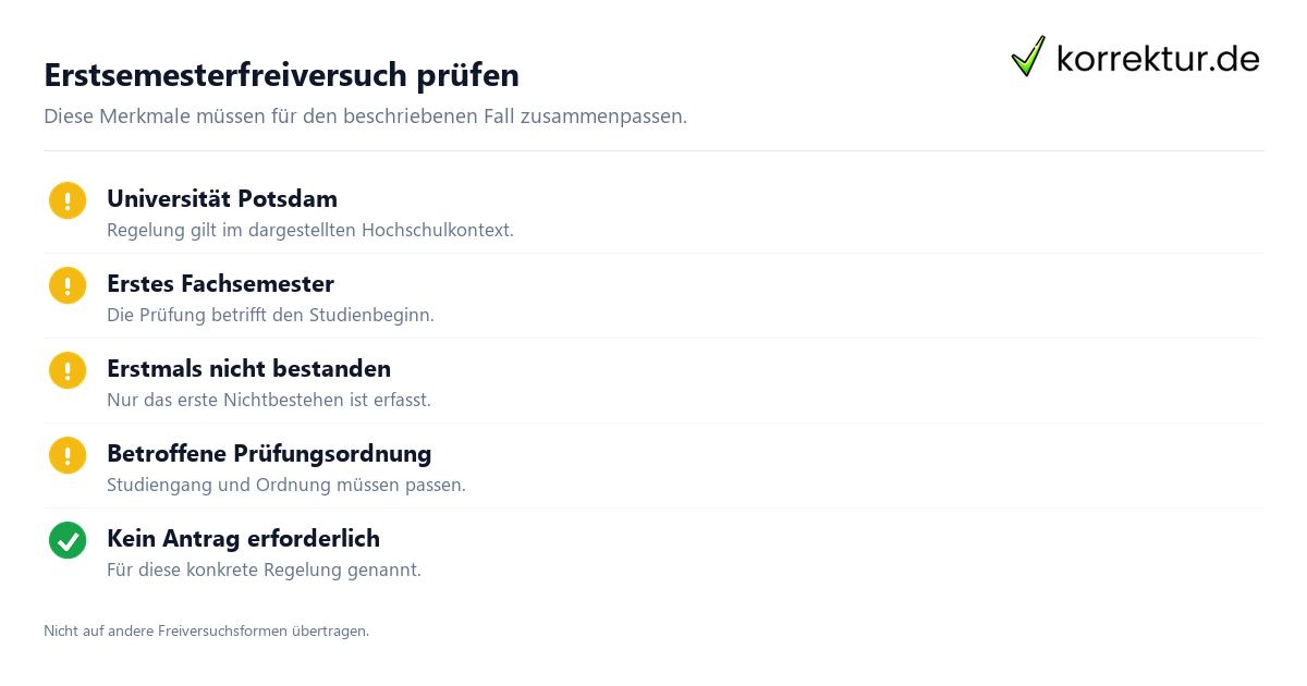 Freiversuch im Studium verstehen und richtig prüfen: Voraussetzungen