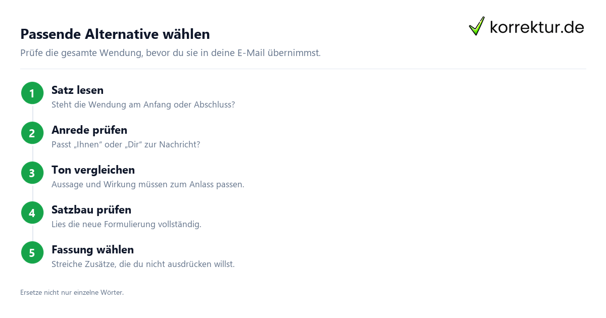 Passende Alternative wählen Synonyme für „Ich freue mich“ im richtigen Kontext, Formulierung prüfen