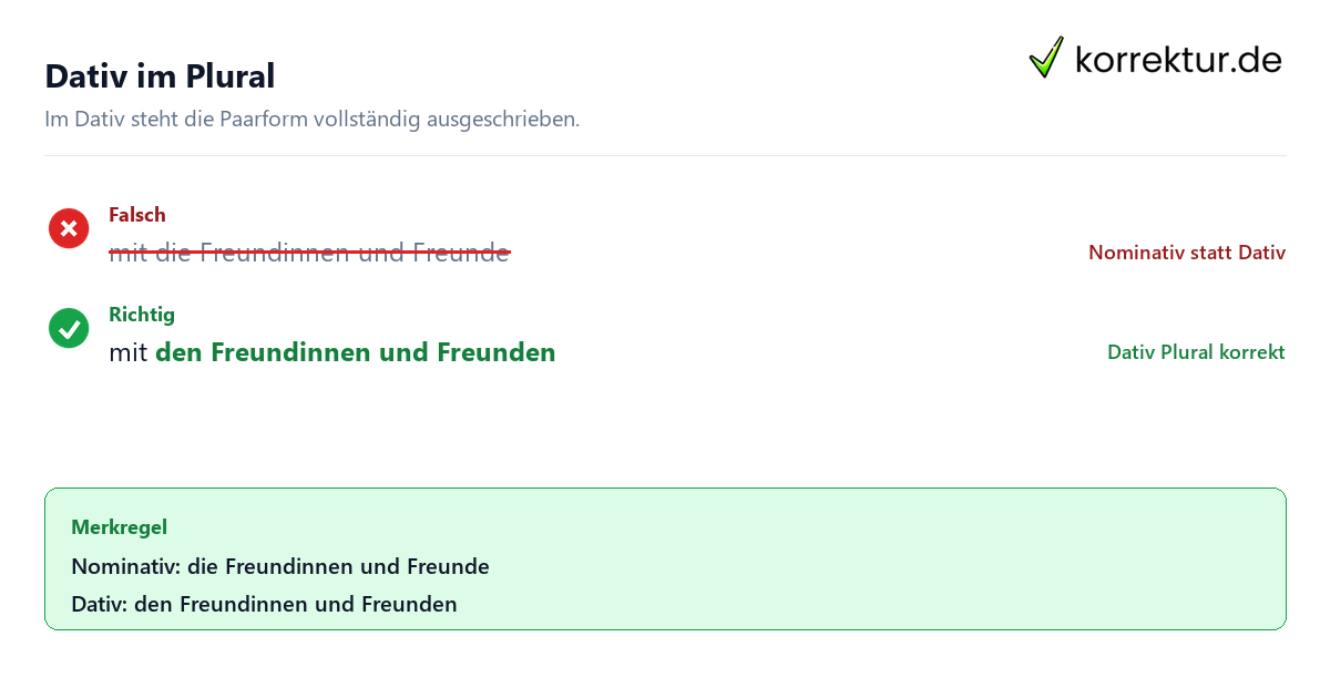 Freund und Freundin richtig gendern: Dativ im Plural korrekt bilden