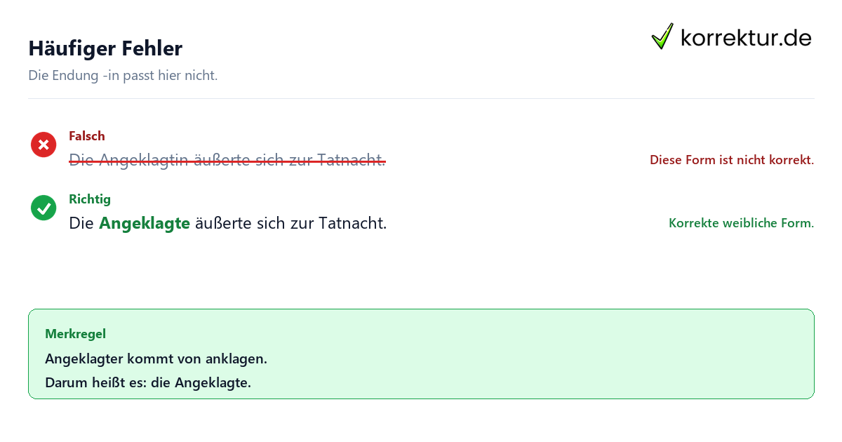 Gendern Angeklagter: häufiger Fehler und neutrale Alternative