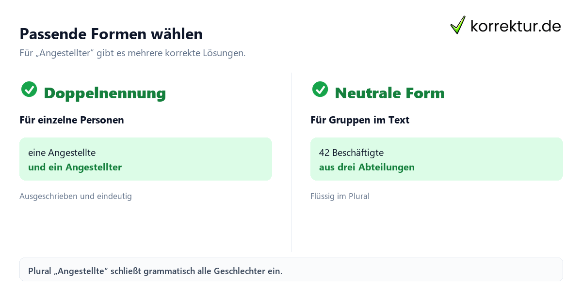 Angestellter richtig gendern gendern Angestellter: Formen im Singular und Plural