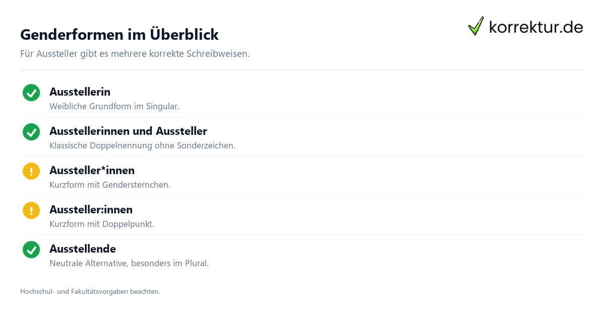 gendern Aussteller gendern Aussteller: Überblick