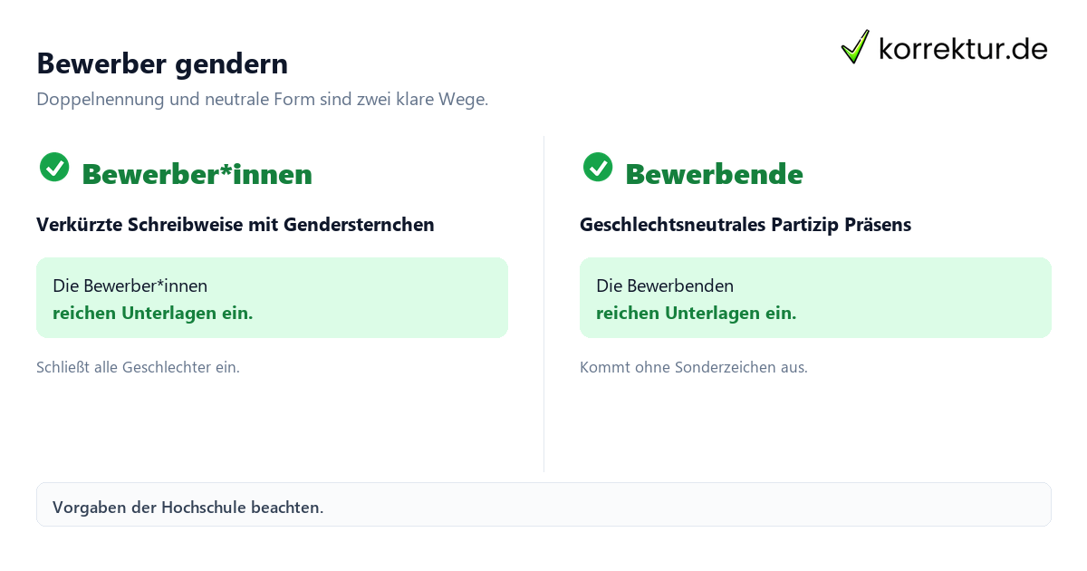 gendern Bewerber gendern Bewerber: Überblick