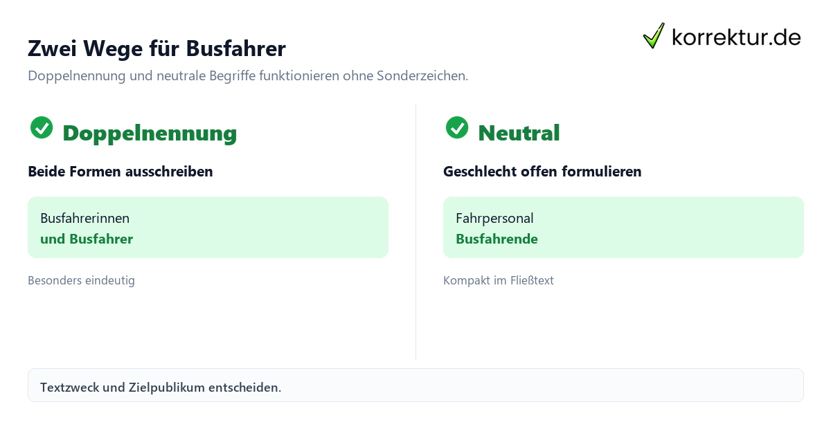 gendern Busfahrer: Überblick