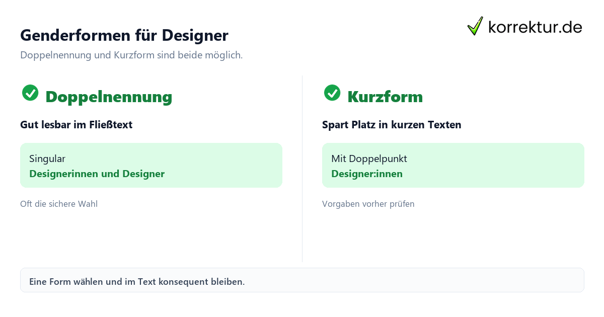 Designer richtig gendern Gendern Designer: Doppelnennung und Kurzform im Vergleich
