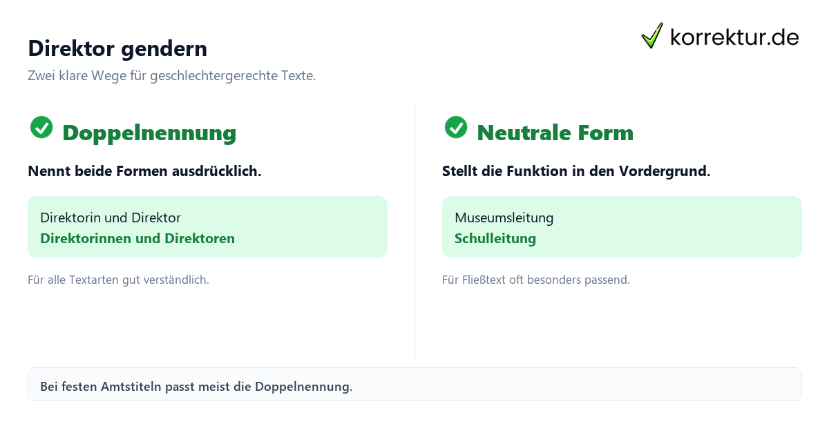 gendern Direktor gendern Direktor