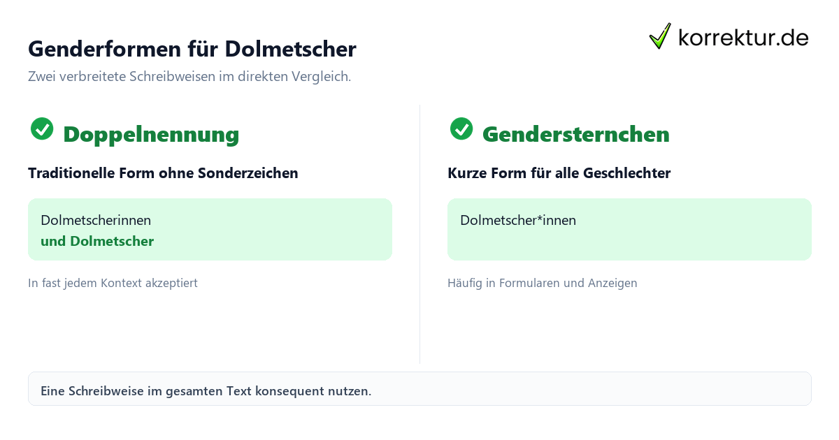 gendern Dolmetscher gendern Dolmetscher: Überblick