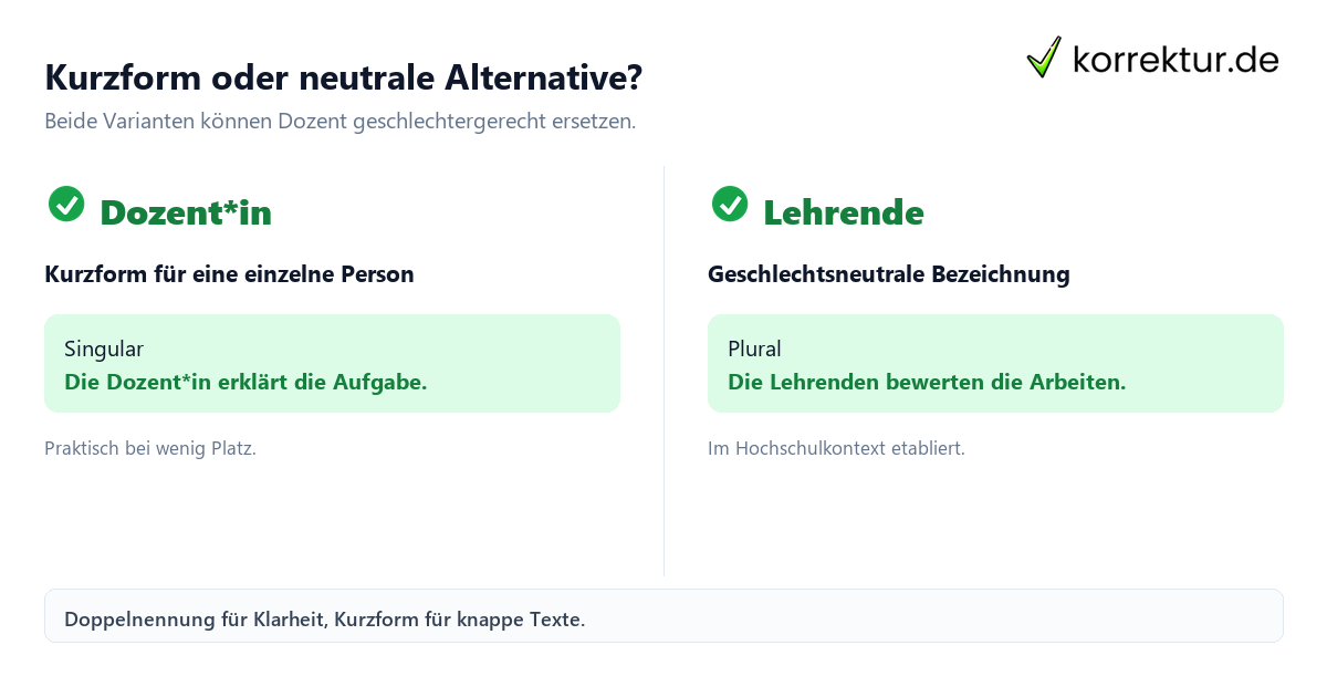 Gendern Dozent: Dozent*in und Lehrende vergleichen