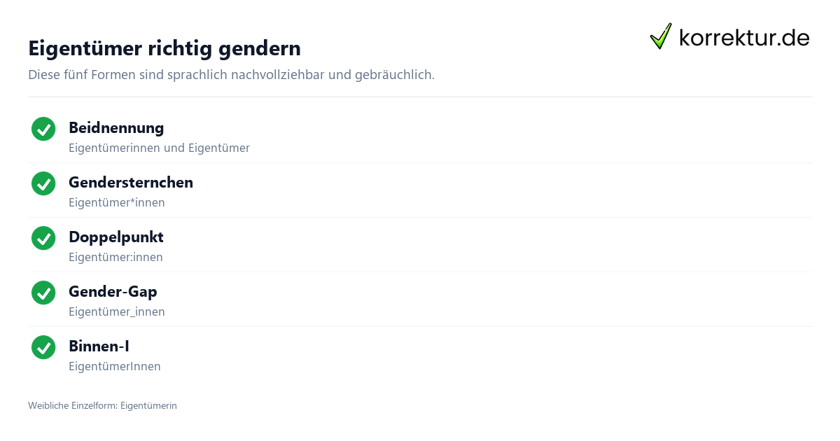 gendern Eigentümer gendern Eigentümer: Überblick