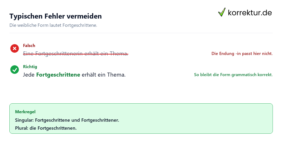 Gendern Fortgeschrittener: falsche und richtige Form