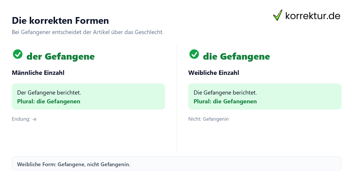 Gendern Gefangener: korrekte Formen im Vergleich