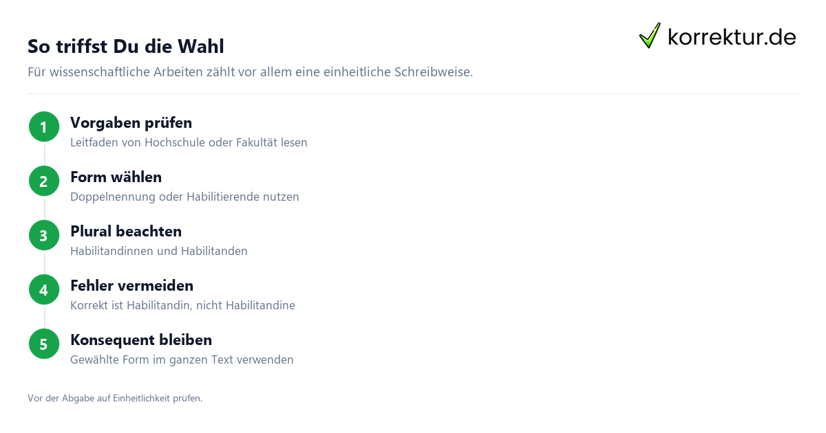 Gendern Habilitand, Leitfaden für die wissenschaftliche Arbeit