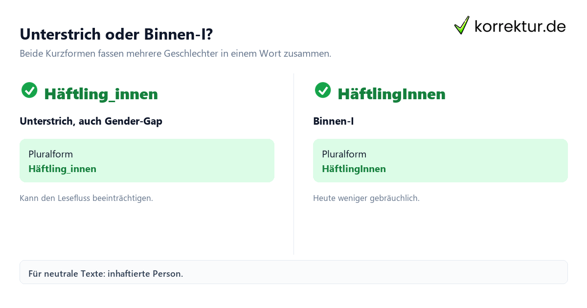 Schritt für Schritt gendern Häftling: Schritte