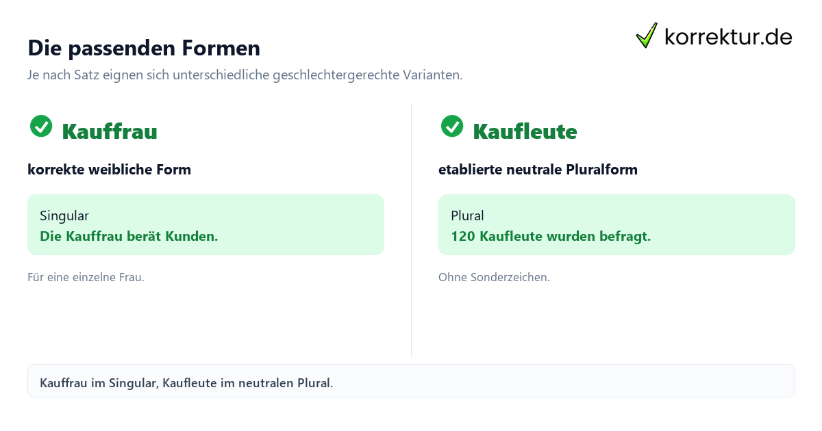 Kaufleute statt Sonderzeichen Gendern Kaufmann: Kauffrauen und Kaufmänner im Vergleich zu Kaufleute