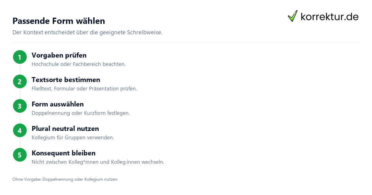 Einzelperson oder Gruppe? gendern Kollege: Doppelnennung und Kollegium im Vergleich