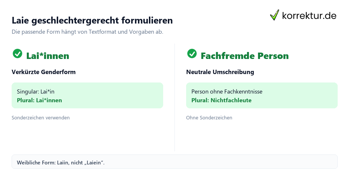 Gendern Laie: Doppelnennung und neutrale Alternative im Vergleich