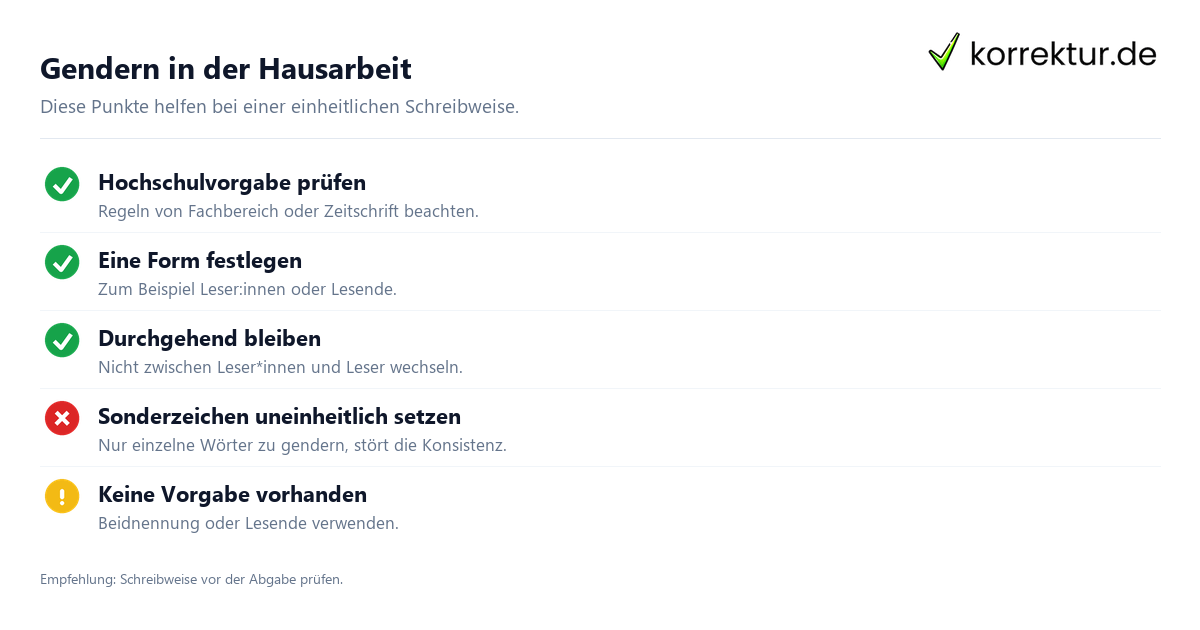 Leser richtig gendern Gendern Leser: Checkliste für die wissenschaftliche Arbeit