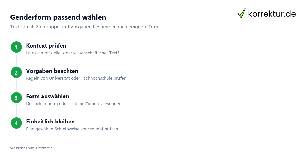 Gendern Lieferant: Lieferant*innen passend auswählen