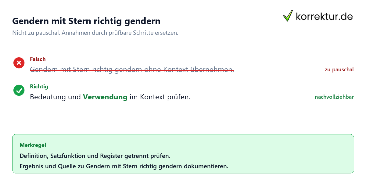 Ungeeignete und belastbare Vorgehensweise bei Gendern mit Stern richtig gendern
