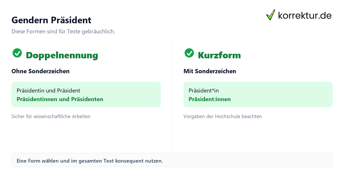 gendern Präsident