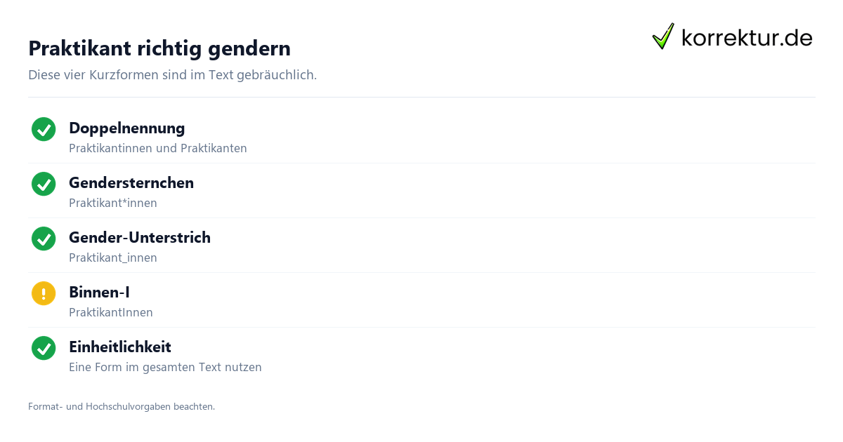 gendern Praktikant gendern Praktikant: Überblick